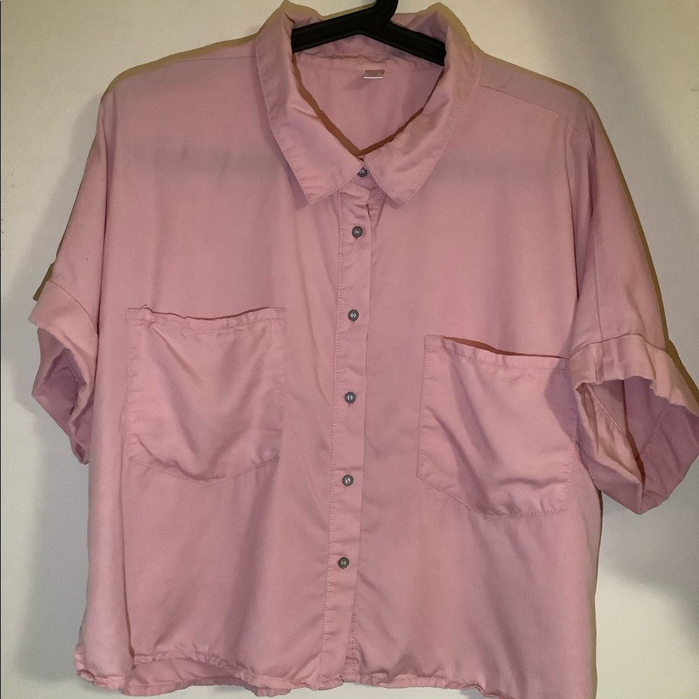 CROPPED BUTTON UP TOP